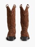 Brown Archive Suede Contrast Topstitch Cowboy Boots  Women