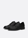 Negru Pantofi Derby Din Piele Pebble Grain  Barbati