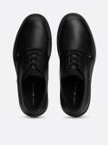 Negru Pantofi Derby Din Piele Pebble Grain  Barbati