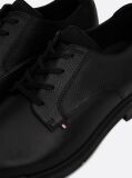 Negru Pantofi Derby Din Piele Pebble Grain  Barbati