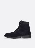 Blue Suede Lace-Up Mid Boots  Men