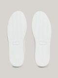 White Leather Debossed Logo Cupsole Trainers  Men