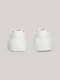 White Leather Debossed Logo Cupsole Trainers  Men