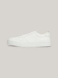 White Leather Debossed Logo Cupsole Trainers  Men
