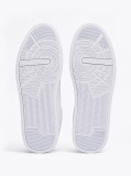 White Pebble Grain Court Trainers  Men