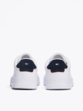 White Pebble Grain Court Trainers  Men