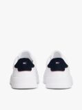 White Pebble Grain Court Trainers  Men