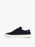 Blue Canvas Embossed Logo Trainers  Men