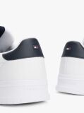 White Leather Debossed Logo Trainers  Men