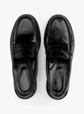 Negru Loaferi Din Piele Cu Logo Embosat  Barbati