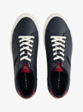 Blue Sneakers Din Piele Cu Texturi Mixte  Barbati