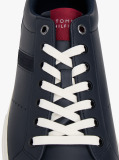 Blue Sneakers Din Piele Cu Texturi Mixte  Barbati