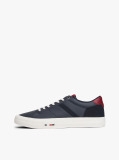 Blue Sneakers Din Piele Cu Texturi Mixte  Barbati