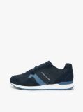 Blue Adidasi Din Piele Intoarsa Cu Textura Mixta  Barbati