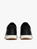 Black Leather Fine Cleat Hybrid Trainers  Men