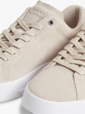 Beige Suede Court Trainers  Men