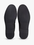 Black Logo Tassel Flexible Leather Loafers  Men