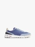 Blue Retro Mixed Texture Chunky Cleat Trainers  Men