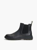 Black Outdoor Warm Lining Leather Chelsea Boots  Men