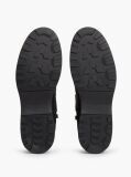 Black Leather Outdoor Cleat Mixed Texture Boots  Men