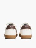 Beige Leather Mixed Texture Trainers  Men