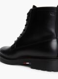 Black Leather Cleat Zip-Up Mid Boots  Men