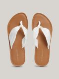 Alb Flip-Flops Cu Placa Monogram Elevated  Femei