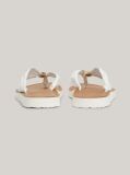 Alb Flip-Flops Cu Placa Monogram Elevated  Femei