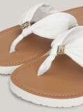 Alb Flip-Flops Cu Placa Monogram Elevated  Femei