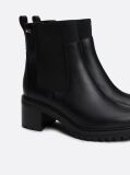 Negru Enamel Flag Leather Cleat Chelsea Boots  Femei