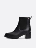 Negru Enamel Flag Leather Cleat Chelsea Boots  Femei