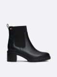 Negru Enamel Flag Leather Cleat Chelsea Boots  Femei