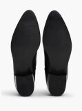 Black Snake Embossed Leather Ankle Cowboy Boots  Women