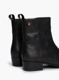 Black Snake Embossed Leather Ankle Cowboy Boots  Women