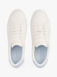 White Essential Metallic Leather Court Trainers  Women