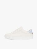 White Essential Metallic Leather Court Trainers  Women