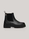 Negru Cizme Chelsea TH Monogram Din Piele  Femei