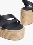 Blue Espadrile Cu Platforma Din Piele  Femei