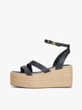 Blue Espadrile Cu Platforma Din Piele  Femei