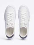 White Essential Leather Court Trainers  Women