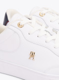 White Essential Leather Court Trainers  Women