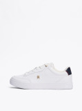 White Essential Leather Court Trainers  Women