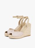 Beige Chambray Espadrille Wedge Sandals  Women
