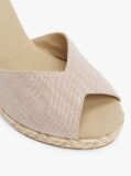 Beige Chambray Espadrille Wedge Sandals  Women