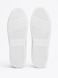 White Leather Flatform Court Trainers  Women