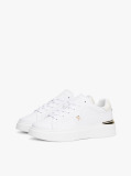 Alb Court Trainers Din Piele Cu Monograma TH  Femei