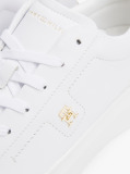 Alb Court Trainers Din Piele Cu Monograma TH  Femei
