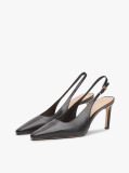 Negru Tocuri Slingback Din Piele Cu Varf Ascutit  Femei