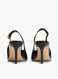 Negru Tocuri Slingback Din Piele Cu Varf Ascutit  Femei