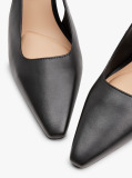 Negru Tocuri Slingback Din Piele Cu Varf Ascutit  Femei